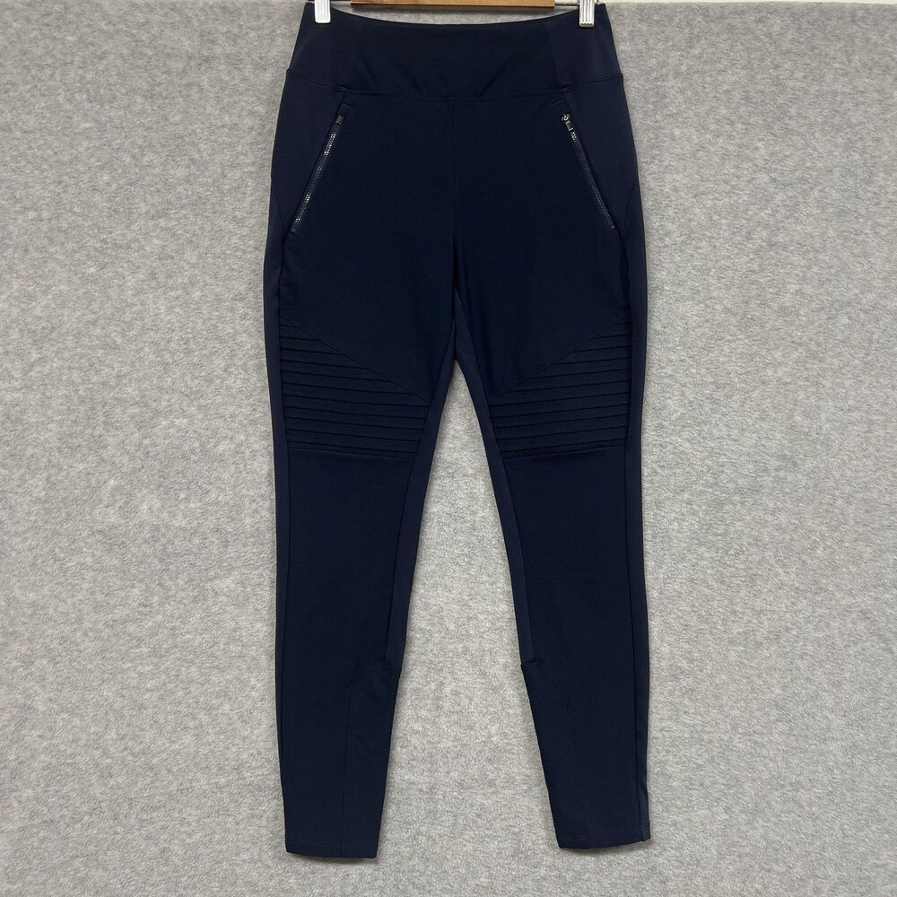 Athleta Headlands Hybrid Moto Tight Navy 8 Stretch Zip Pocket Workout Pants